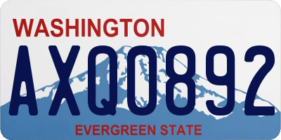 WA license plate AXQ0892