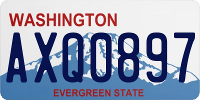 WA license plate AXQ0897
