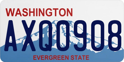 WA license plate AXQ0908