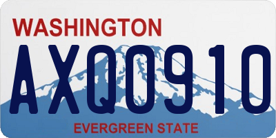 WA license plate AXQ0910