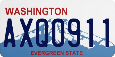 WA license plate AXQ0911