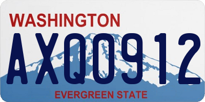 WA license plate AXQ0912