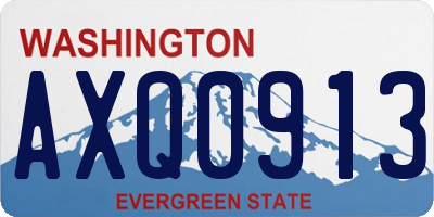 WA license plate AXQ0913