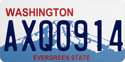 WA license plate AXQ0914
