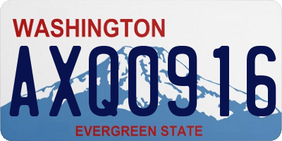 WA license plate AXQ0916