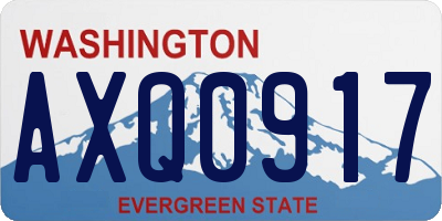 WA license plate AXQ0917