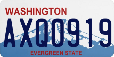 WA license plate AXQ0919