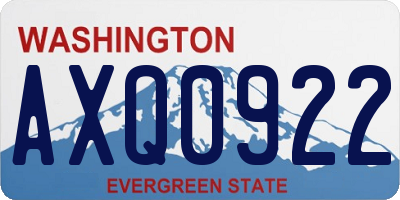 WA license plate AXQ0922