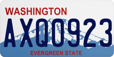 WA license plate AXQ0923
