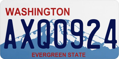 WA license plate AXQ0924