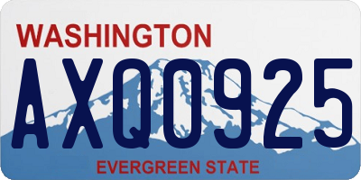 WA license plate AXQ0925