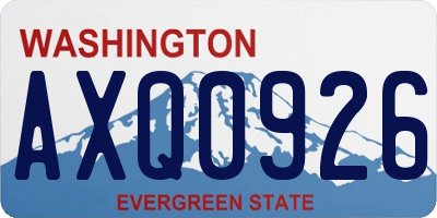 WA license plate AXQ0926