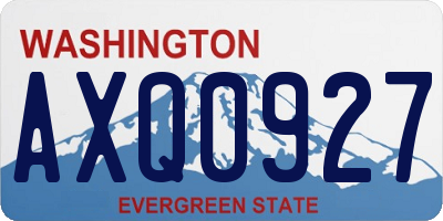 WA license plate AXQ0927