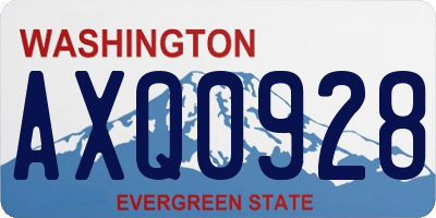 WA license plate AXQ0928