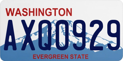 WA license plate AXQ0929
