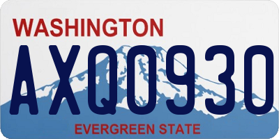 WA license plate AXQ0930
