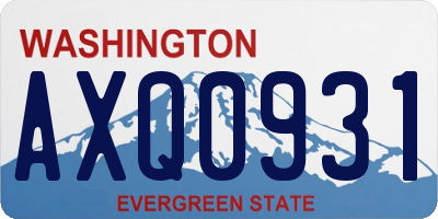 WA license plate AXQ0931