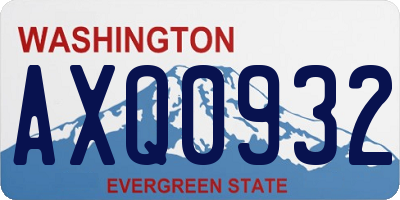 WA license plate AXQ0932