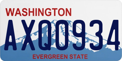 WA license plate AXQ0934
