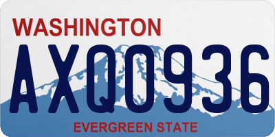 WA license plate AXQ0936