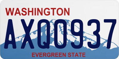 WA license plate AXQ0937