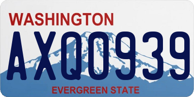 WA license plate AXQ0939