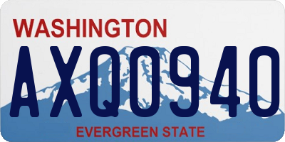 WA license plate AXQ0940
