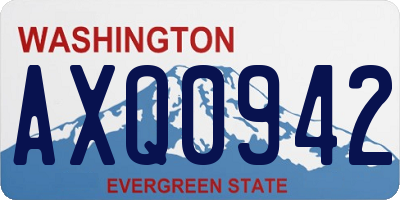 WA license plate AXQ0942