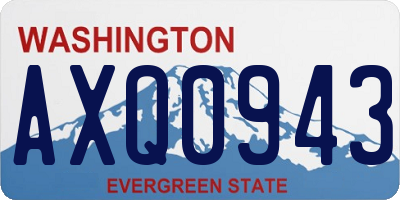 WA license plate AXQ0943