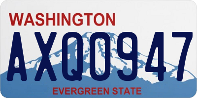 WA license plate AXQ0947