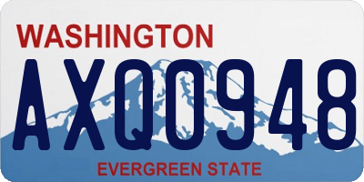 WA license plate AXQ0948