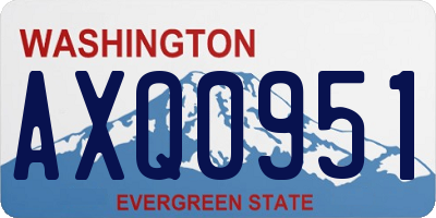 WA license plate AXQ0951