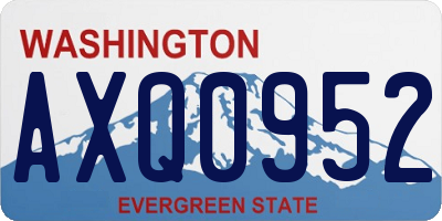 WA license plate AXQ0952