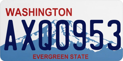 WA license plate AXQ0953