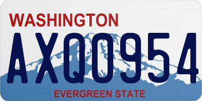 WA license plate AXQ0954