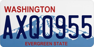 WA license plate AXQ0955