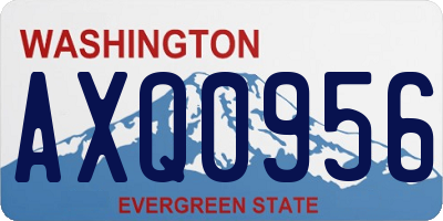 WA license plate AXQ0956
