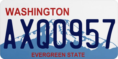 WA license plate AXQ0957