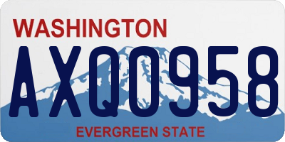 WA license plate AXQ0958