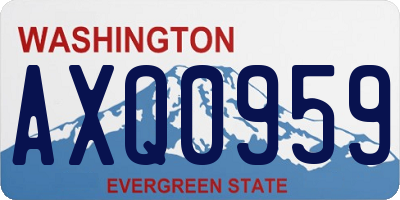 WA license plate AXQ0959