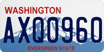 WA license plate AXQ0960