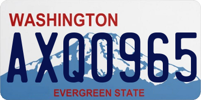 WA license plate AXQ0965