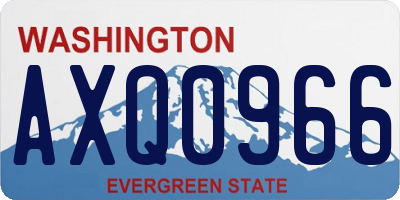 WA license plate AXQ0966