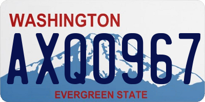 WA license plate AXQ0967