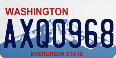 WA license plate AXQ0968