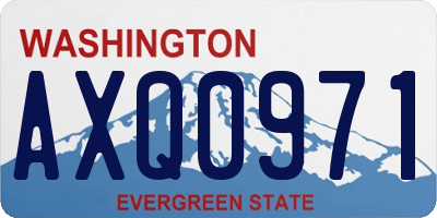 WA license plate AXQ0971