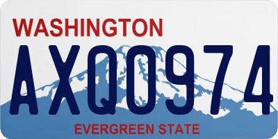WA license plate AXQ0974