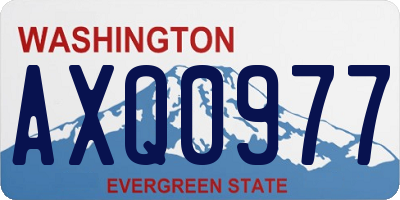 WA license plate AXQ0977