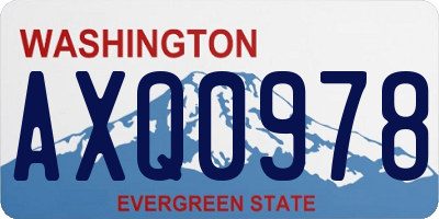 WA license plate AXQ0978