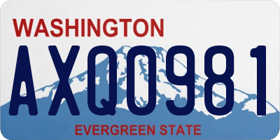 WA license plate AXQ0981